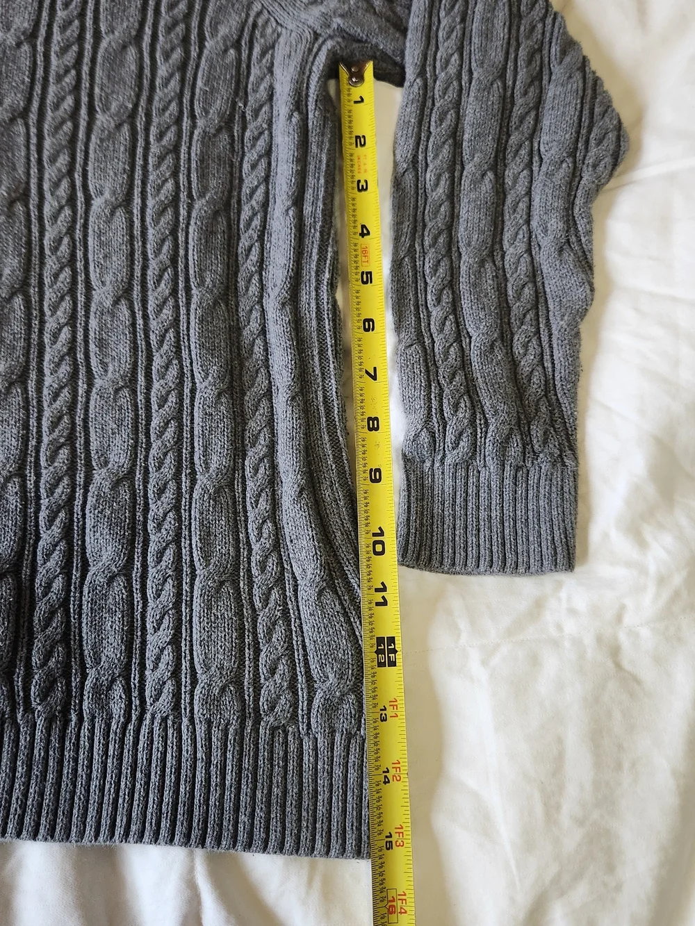 croft & barrow Charcoal Cable-Knit V-Neck Sweater